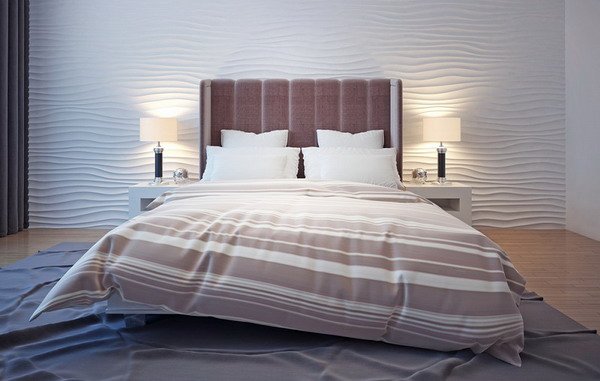 Wall design in the bedroom: ten creative ideas