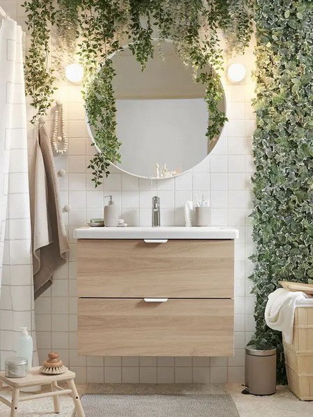 ideas to decorate the walls of the bathroom