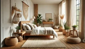 Natural materials in bedroom decor 2026