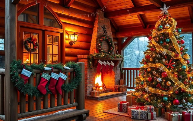 Log Home Christmas Decor Ideas
